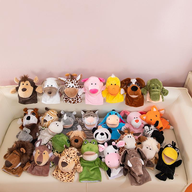 Hand Puppet Toy Animal Set Hand Soothing Doll Performance Lion Can Open Mouth Animal Doll Kindergarten Lecture Props
