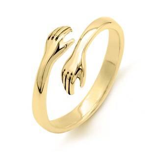 Stainless Steel Custom Inspirational Hug Ring for Women, Open Design, Simple and Stylish Engraved Ring, Mother's Day Gift