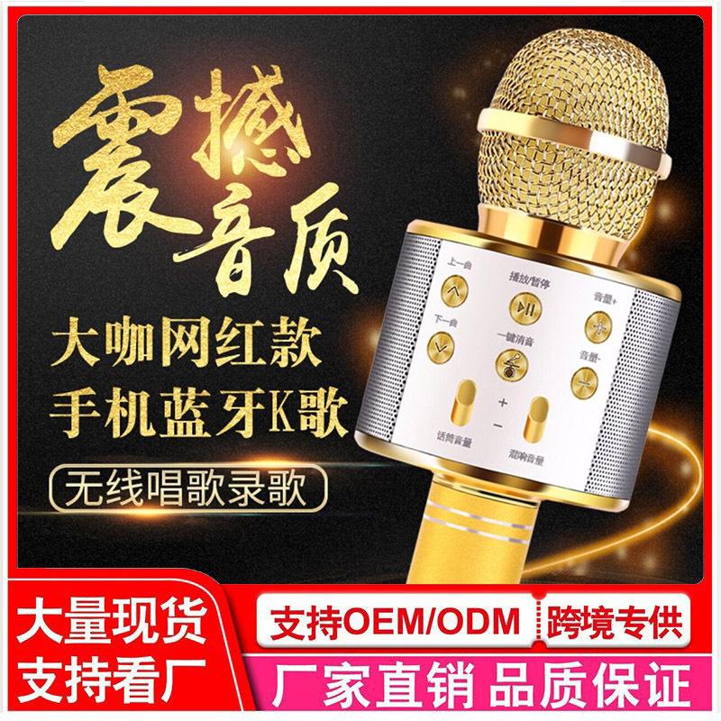 Microphone KTV song Mobile phone karaoke wireless Bluetooth loudspeaker TV mobile phone singing national karaoke artifact 858
