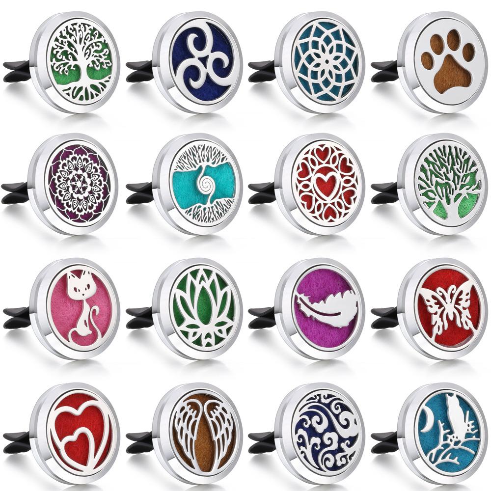 Aromatherapy essential oil car stainless steel alloy car interior air outlet clip perfume essential oil diffuser aromatherapy ornaments