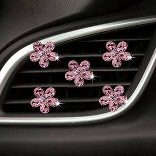 5-Piece Natural Small Crystal Set Car Air Vent Decoration Clip Car Interior Decoration Ornament
