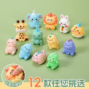 Baby Bathroom Water Toys Vinyl Cute Little Dinosaur Animals Children's Beach Pinch and Call Soft Rubber Toys Wholesale