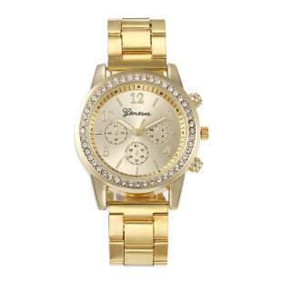 Cross-border Explosions Geneva Casual Steel Band Watch Women's Korean-style Simple Fashion Diamond Watch Quartz Watch Women