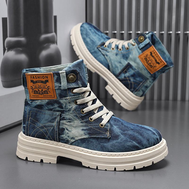 Cross-border Martin Boots Men's 2025 New Spring Men's Shoes British Style Men's High-top Boots Men's Workwear Boots