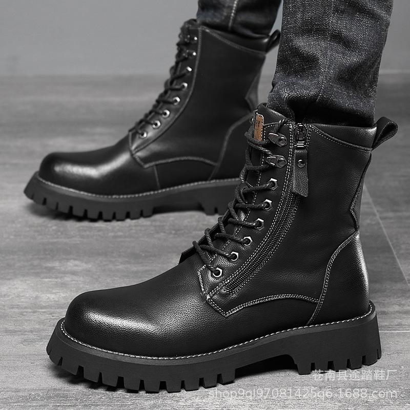 plus size men's shoes men's thick-soled martin boots high-top fashion tooling shoes wear-resistant cotton warm plus size manufacturers wholesale