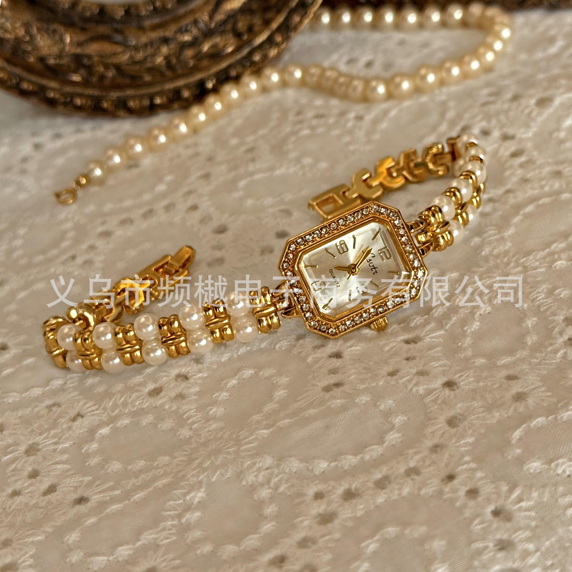 Lsvtr New Model Factory Direct Sale Foreign Trade Cross-Border Vintage Light Luxury Pearl Bracelet Watch Women's Watch