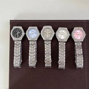 Popular Simple and Fashionable Watch for Women, New Model with Exquisite Diamond-Encrusted Steel Band, High-End Light Luxury Women's Watch, Cross-Border Wholesale